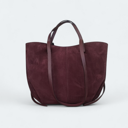 Torebka shopper skóra naturalna zamszowa A4