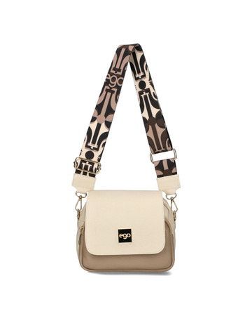 Ego skórzana listonoszka z wymienną klapką beżowa