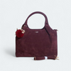 Flora&Co duża zamszowa bordowa torebkka shopper A4