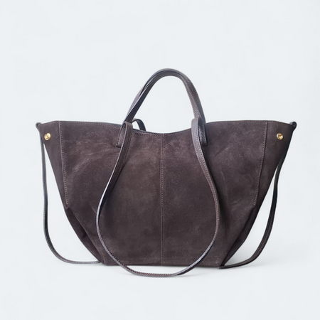 Torebka shopper skóra naturalna zamszowa A4