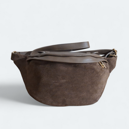 Skórzana saszetka zamszowa torebka crossbody