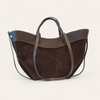 Czekoladowa zamszowa torebka shopper Laura Biaggi