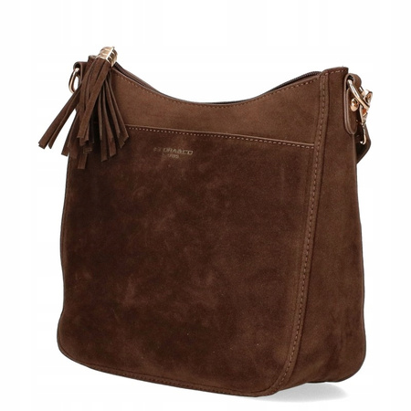 Flora&Co zamszowa czekoladowa listonoszka  torebka damska