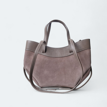 Torebka zamszowa skóra naturalna mała shopperka