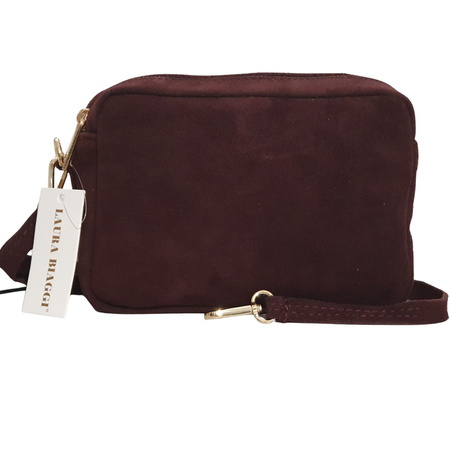 Laura Biaggi zamszowa listonoszka kosteczka skóra naturalna 