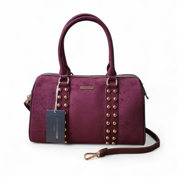 Flora&Co zamszowy kuferek cwieki eko skóra