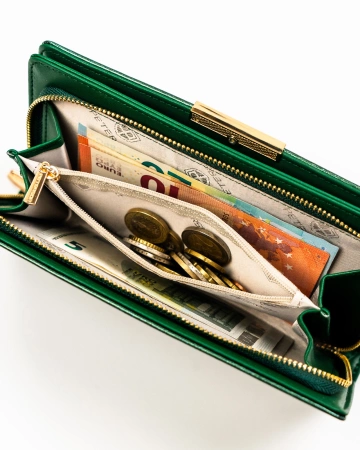 Portfel damski pojemny elegancki duży ochrona RFID ze skóry eko Peterson