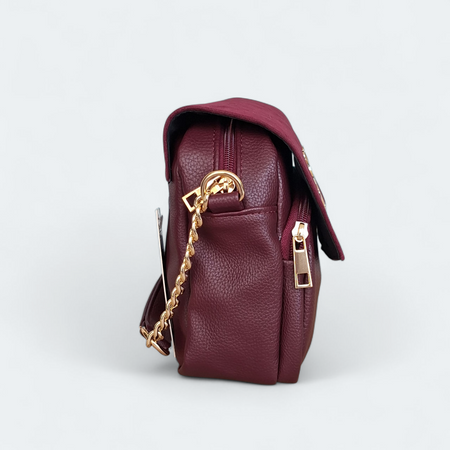 Bordowa listonoszka torebka damska Laura Biagii