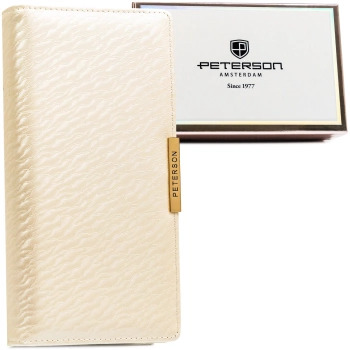 Portfel damski pojemny elegancki duży ochrona RFID ze skóry eko Peterson