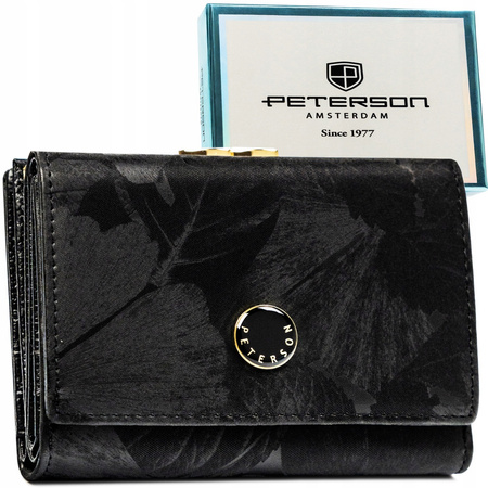 Portfel damski skórzany PETERSON średni elegancki RFID portmonetka