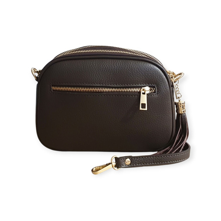 Torebka listonoszka czekoladowy brąz skóra naturalna