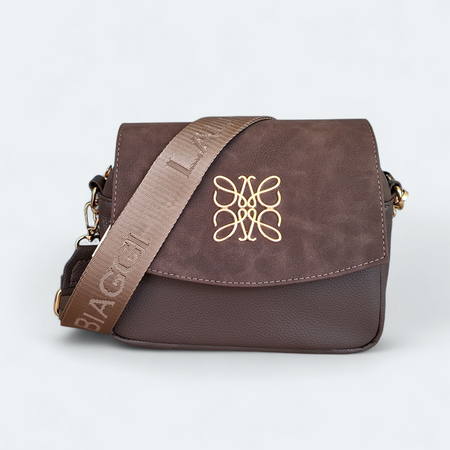 Torebka damska Laura Biaggi na łańcuszku – czekolada