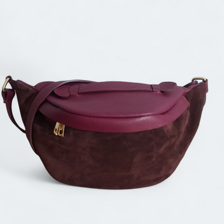 Skórzana saszetka zamszowa torebka crossbody