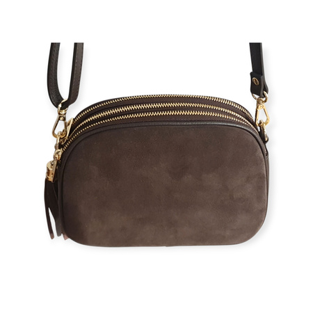 Torebka listonoszka czekoladowy brąz skóra naturalna