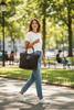 Czekoladowa zamszowa torebka Shopper A4