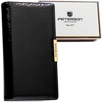 Portfel damski pojemny elegancki duży ochrona RFID ze skóry eko Peterson