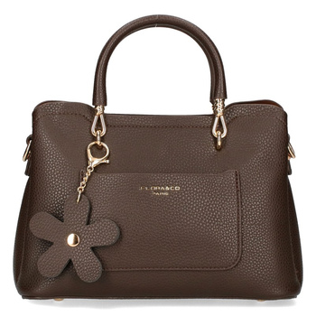 Flora&Co elegancki czekoladowy kuferek z kwiatkiem